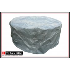 Housse de protection table ronde & chaises - TITANIUM - 215x215x90 - Argent