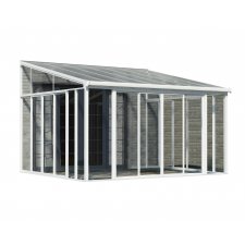 Jardin dhiver ferm aluminium & polycarbonate CouvTerrasse  16,2 m - Blanc