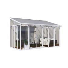 Jardin d’hiver fermé aluminium & polycarbonate Couv’Terrasse – 12,5 m² - Blanc