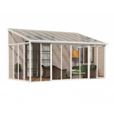 Jardin d’hiver fermé aluminium & polycarbonate Couv’Terrasse – 16,1 m² - Blanc